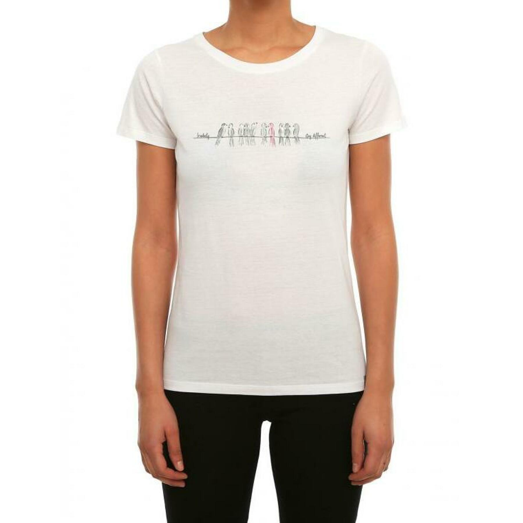 Camiseta de rayas para mujer Iriedaily stay-birdy