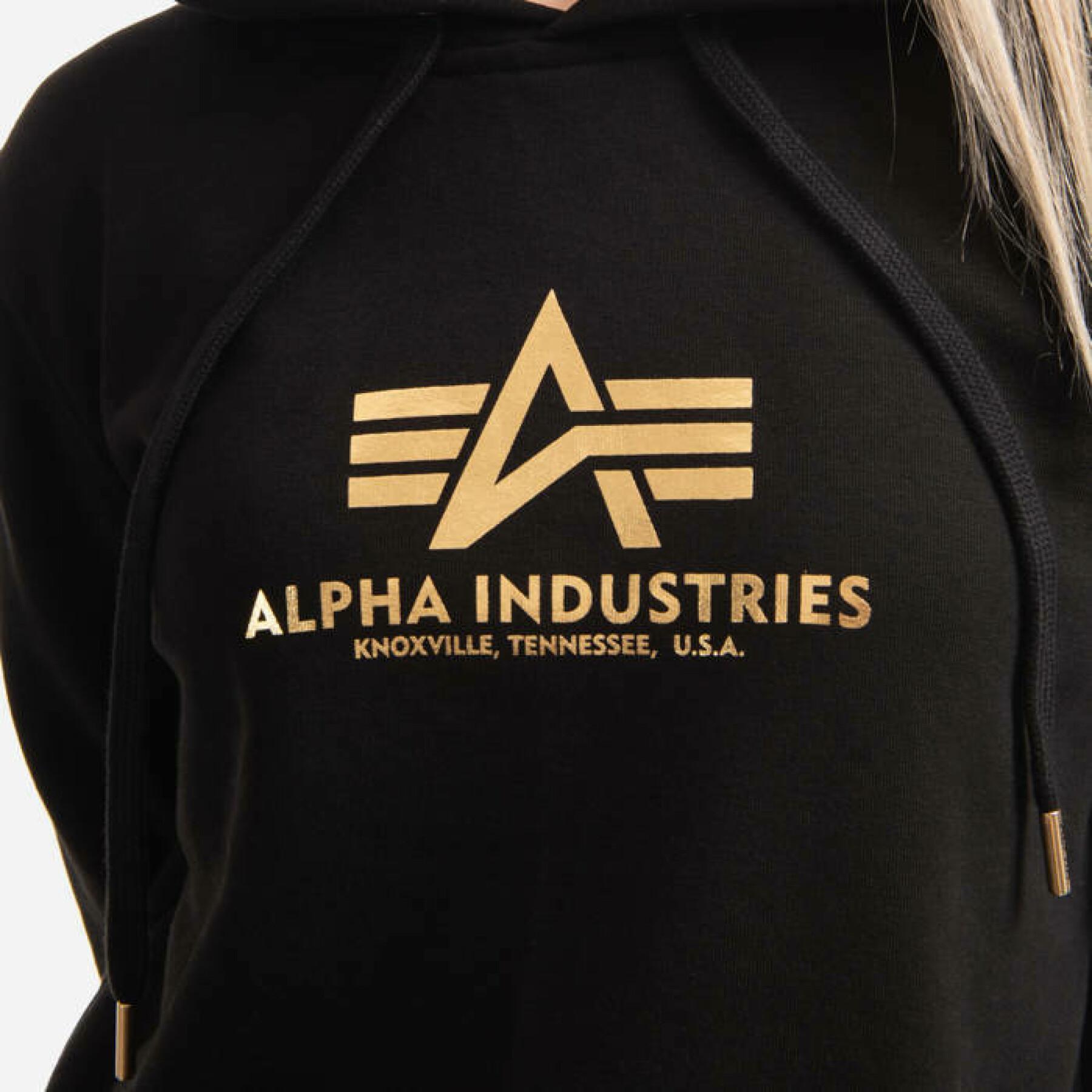 Sudadera con capucha para mujer Alpha Industries New Basic Foil Print
