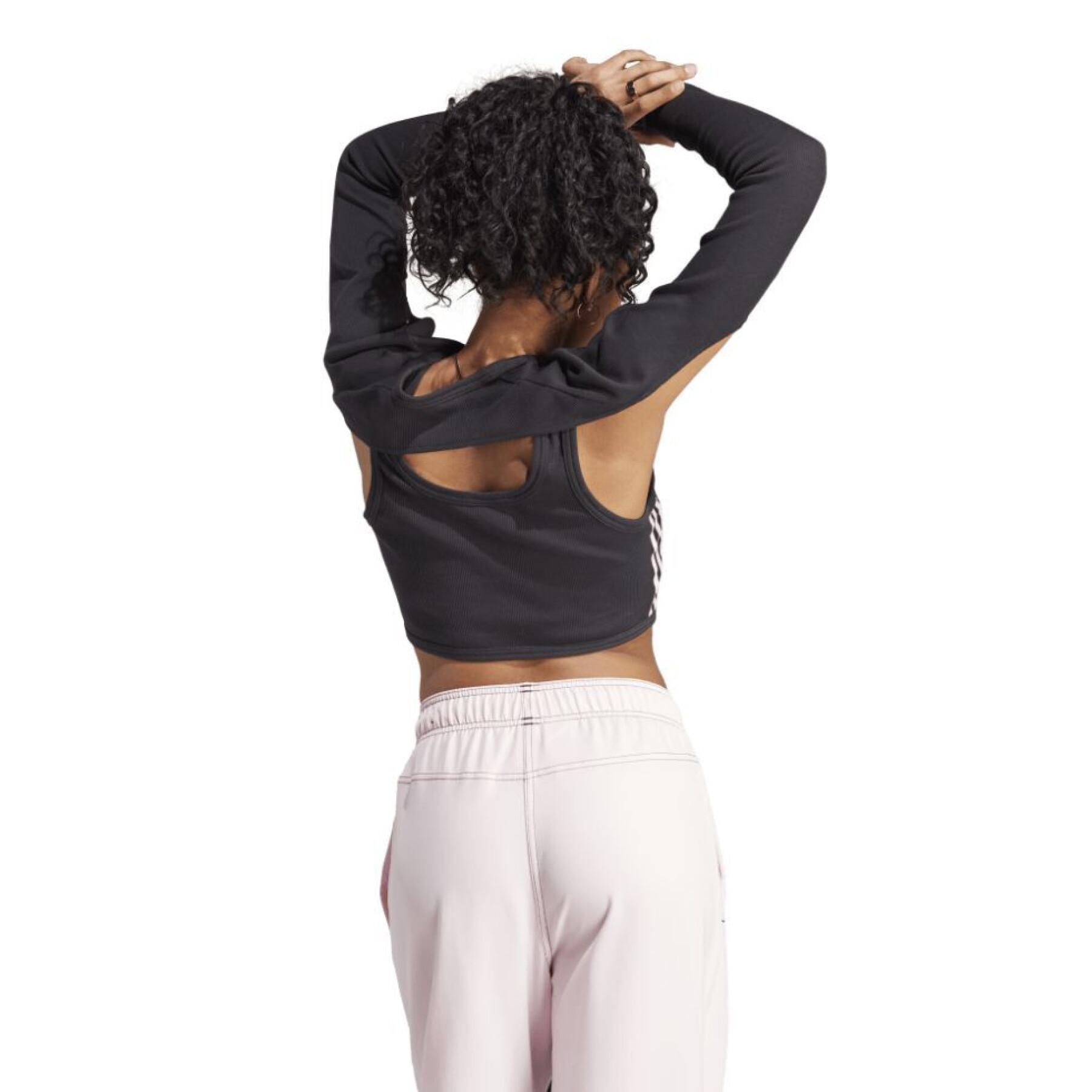 Camiseta slim-fit con mangas desmontables para mujer adidas Dance 3-Stripes