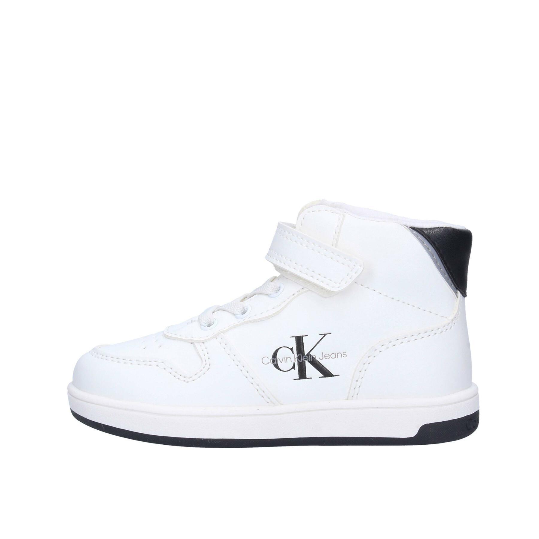 Zapatillas de deporte con cordones/velcro para niños Calvin Klein white/black