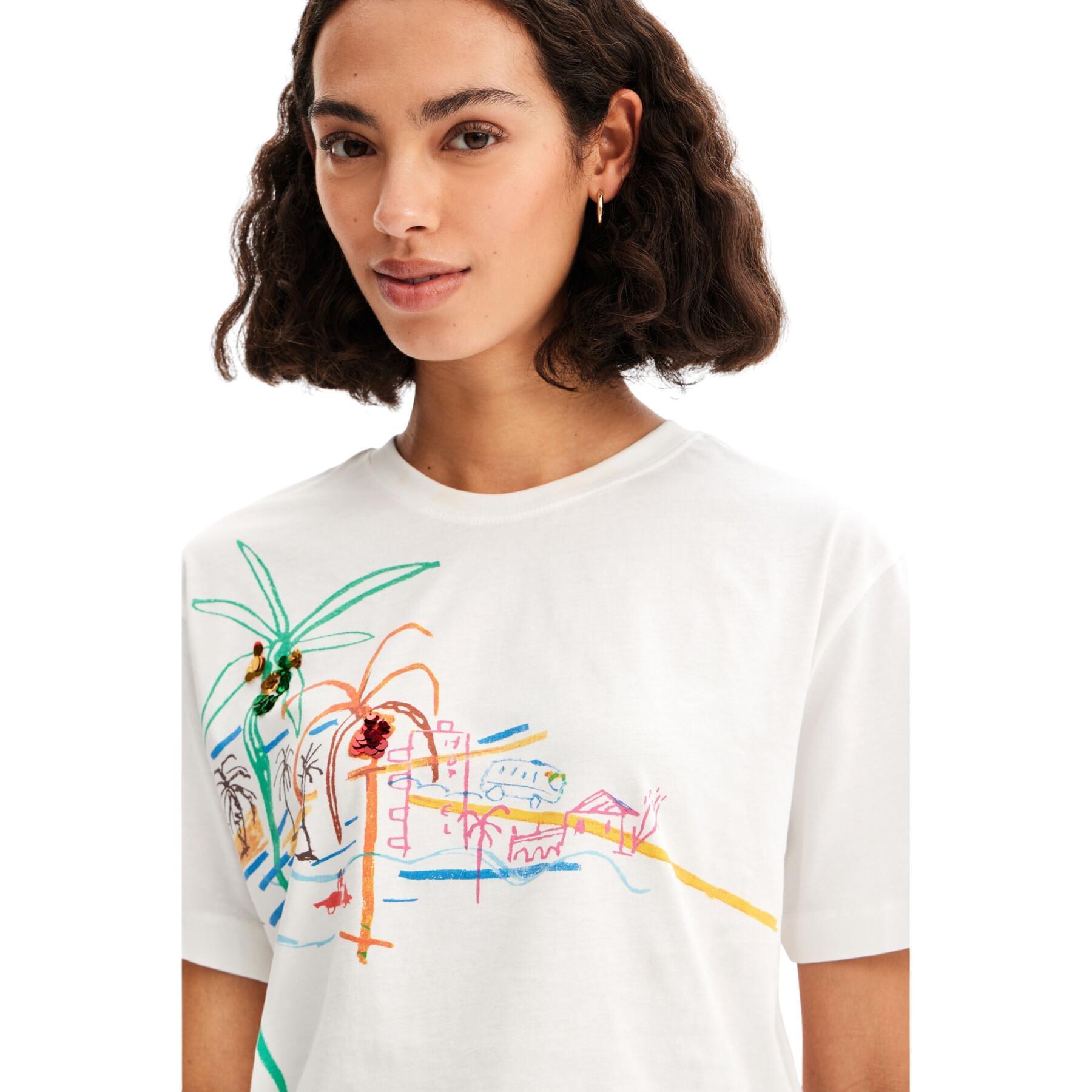 Camiseta ilustración collar mujer Desigual