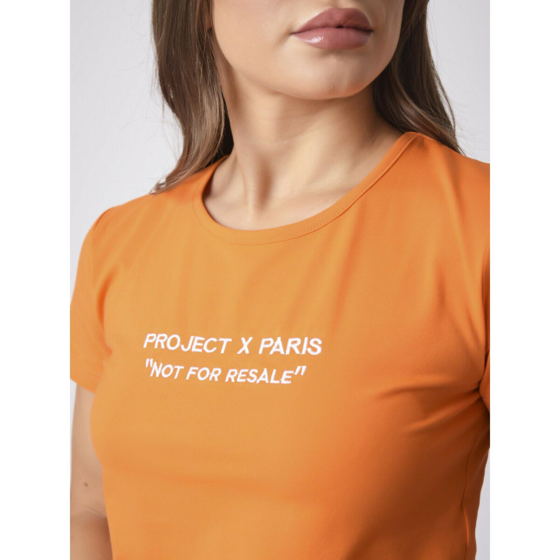 Camiseta crop con logo bordado para mujer Project X Paris