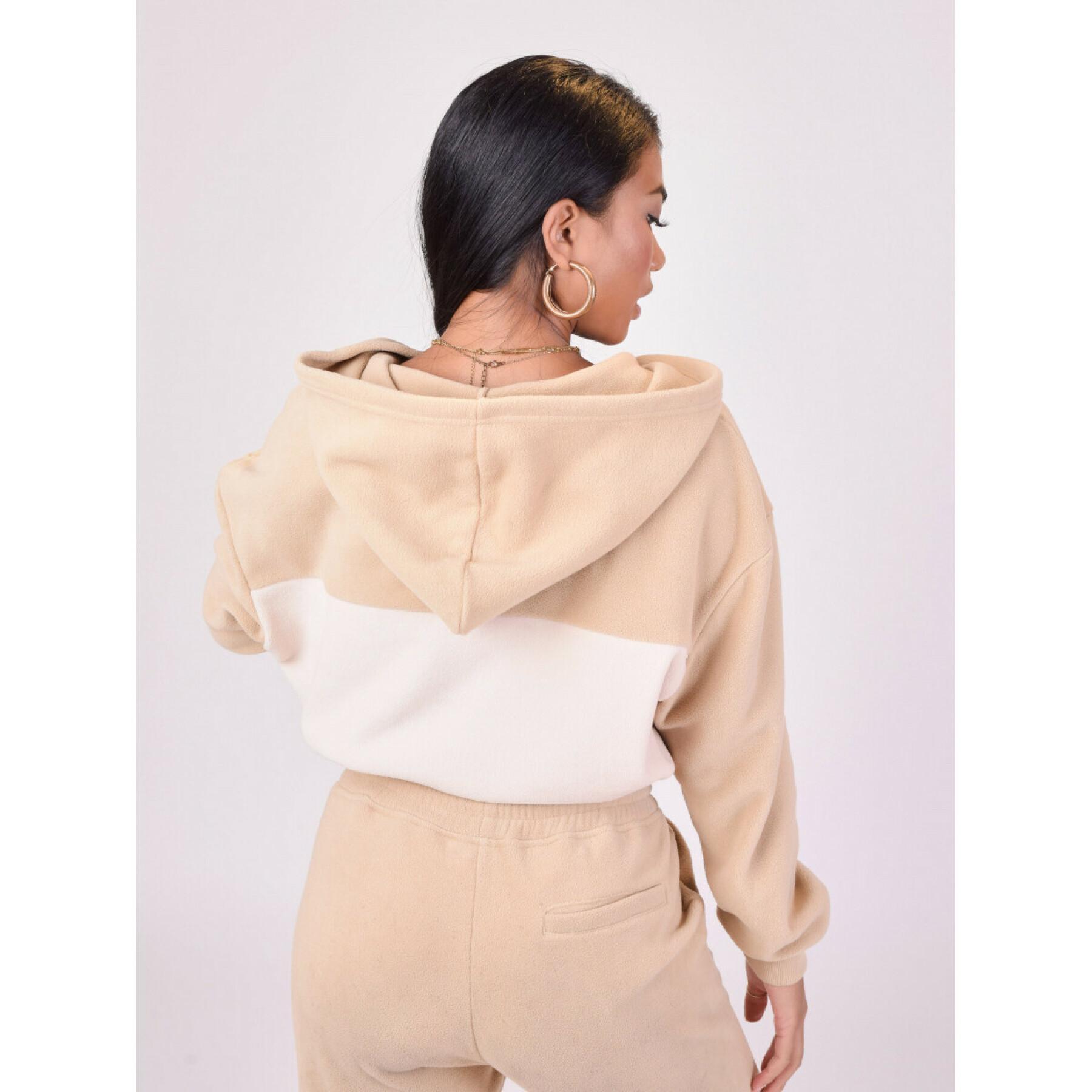 Sudadera con capucha de forro polar bicolor para mujer Project X Paris