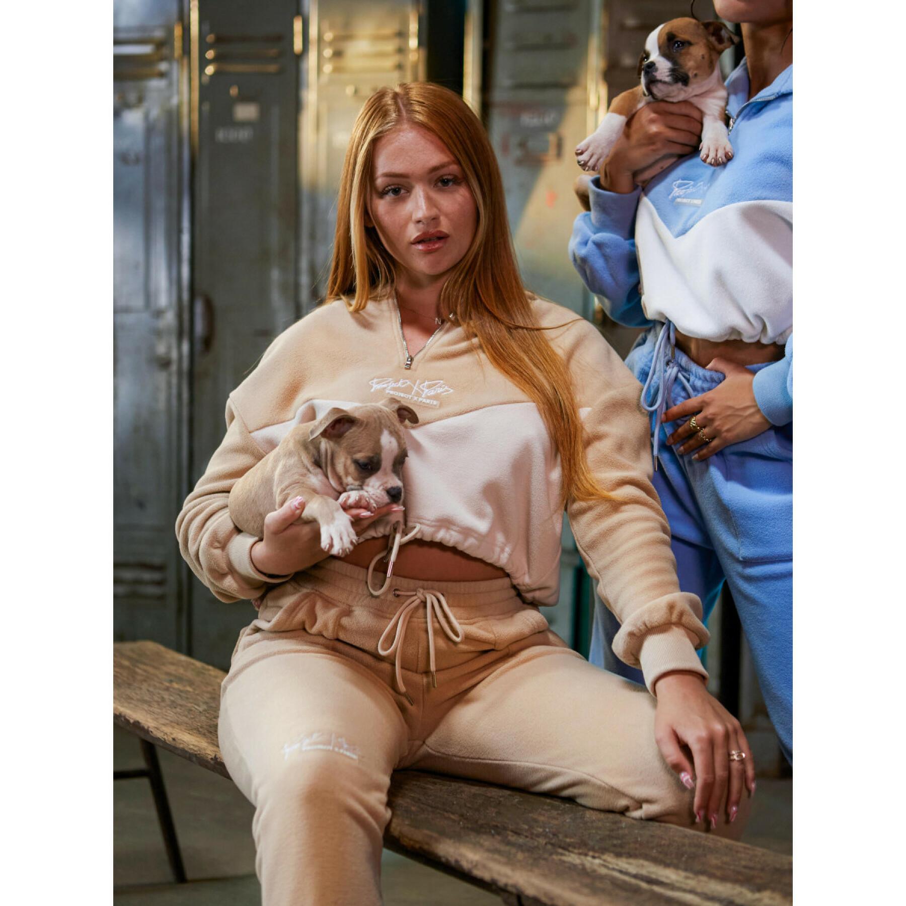 Sudadera con capucha de forro polar bicolor para mujer Project X Paris