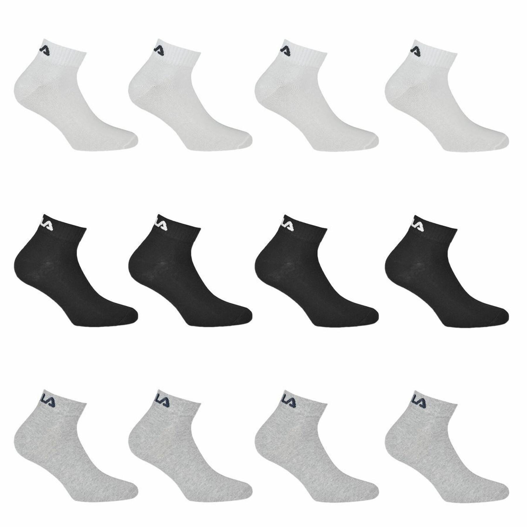 Paquete de 12 pares de calcetines de cuarto modelo 9300 Fila