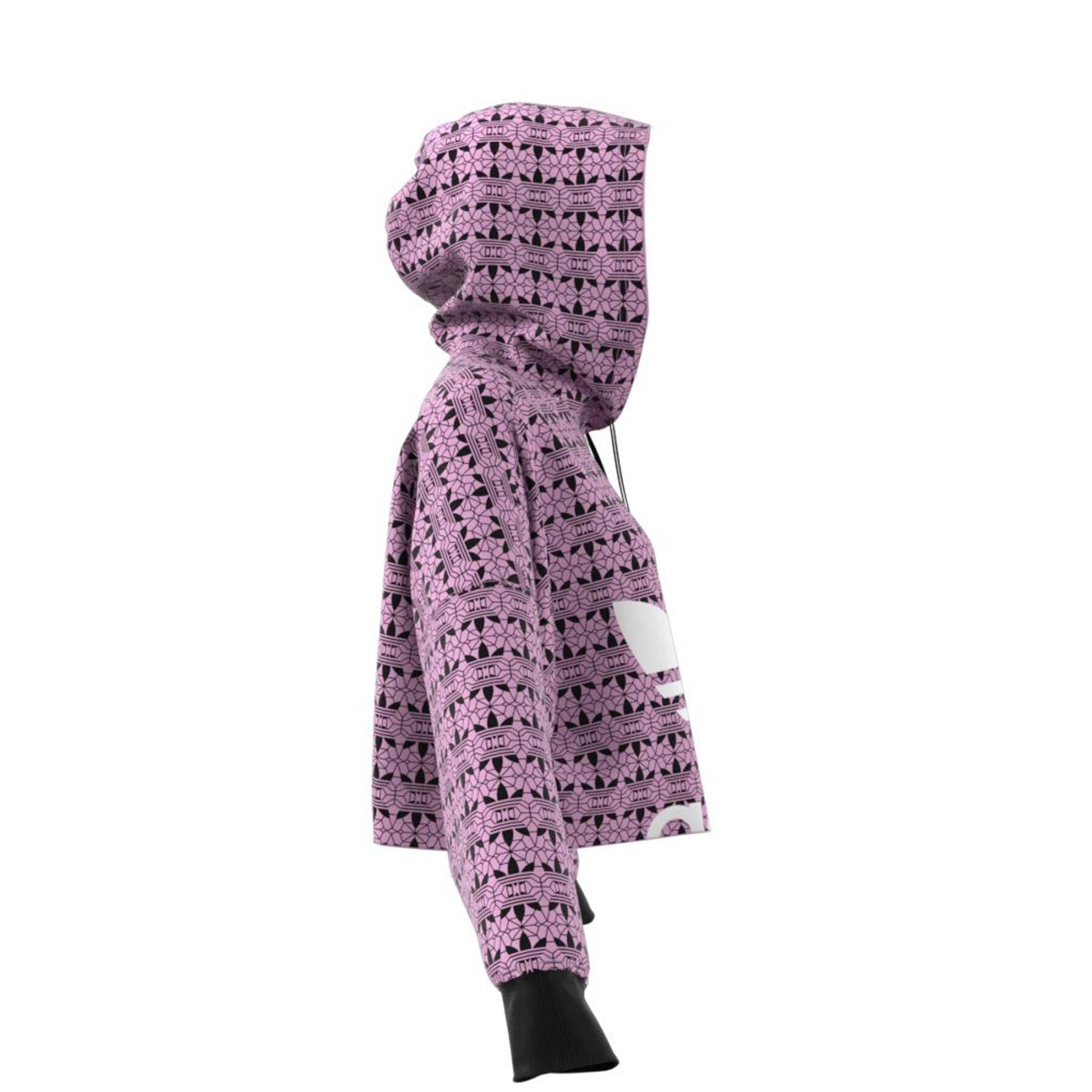 Sudadera con capucha para mujer adidas Originals Trefoil Allover Print