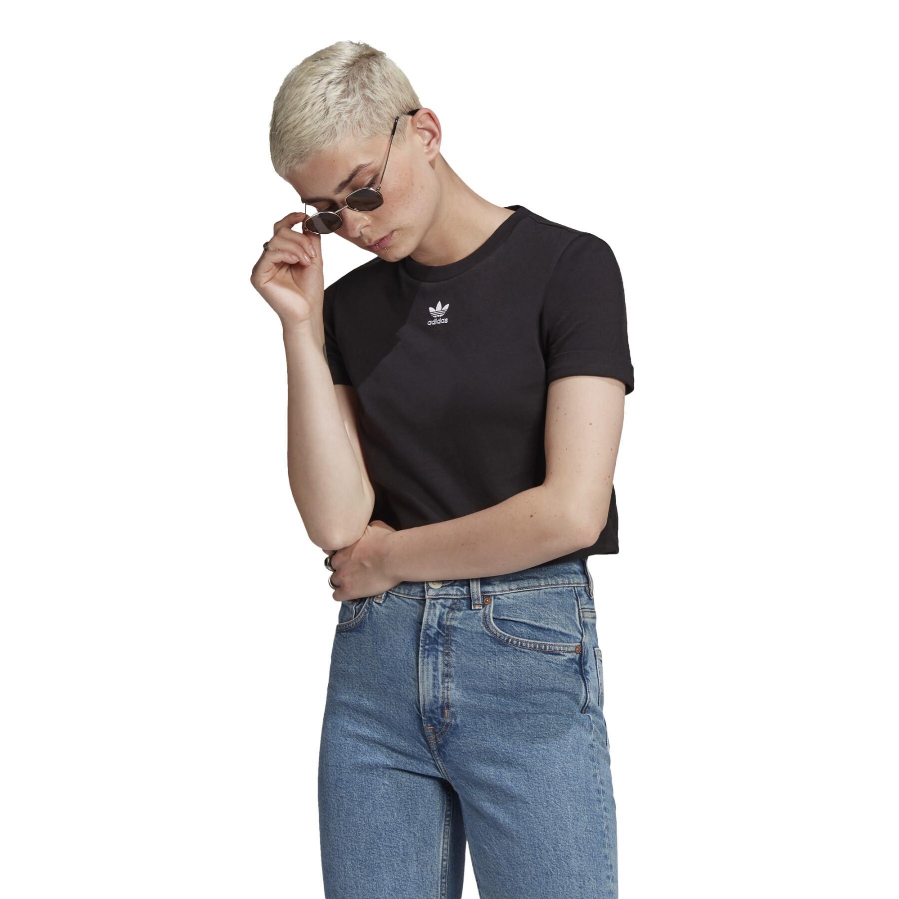 Camiseta de mujer adidas Originals Adicolor Cropped Roll-Up Sleeve