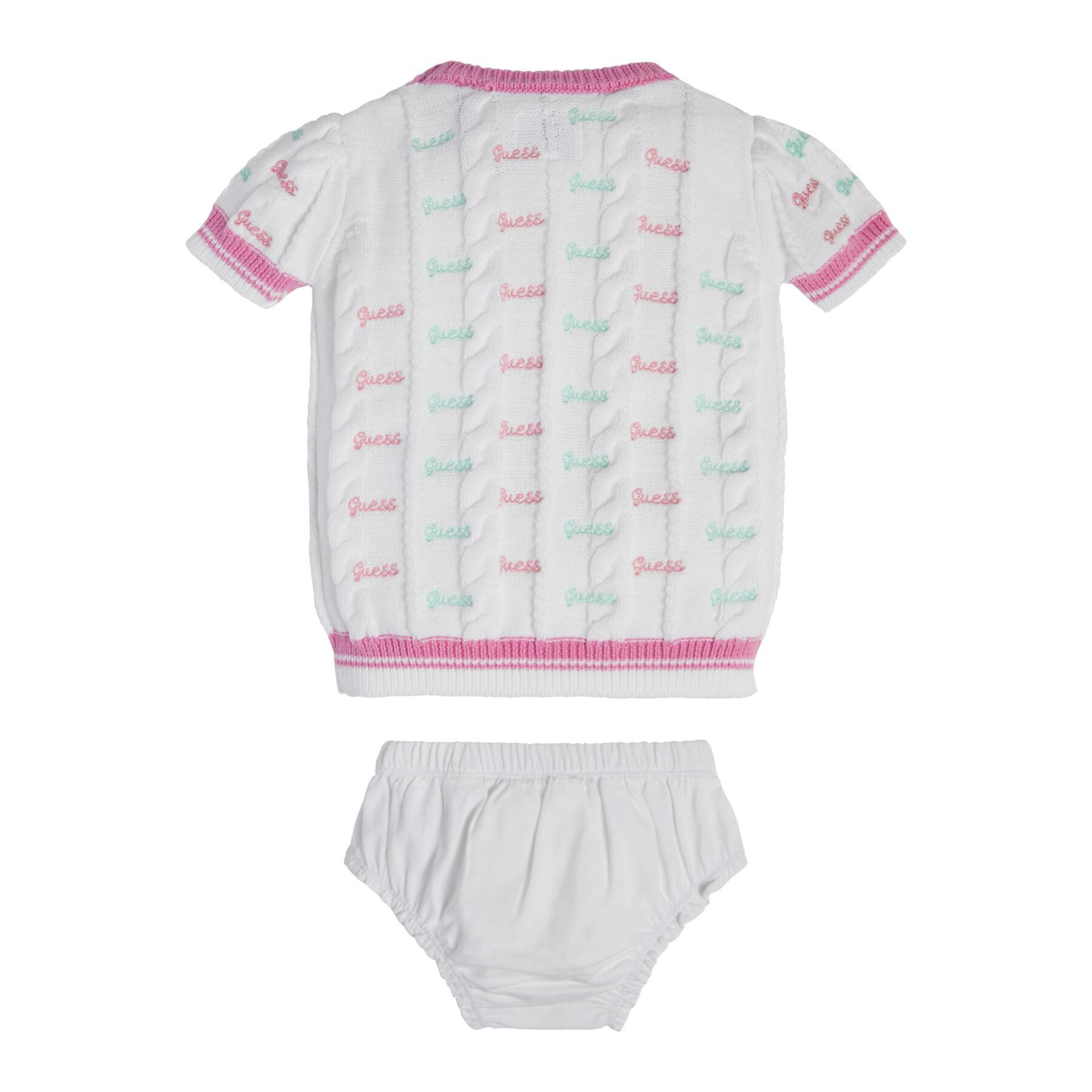 Conjunto de braguita + vestido para bebé niña sweat algodón orgánico Guess