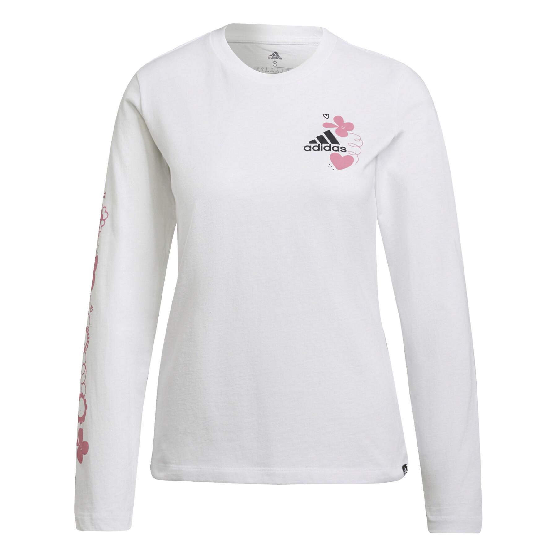 Camiseta de manga larga para mujer adidas Floral Graphic