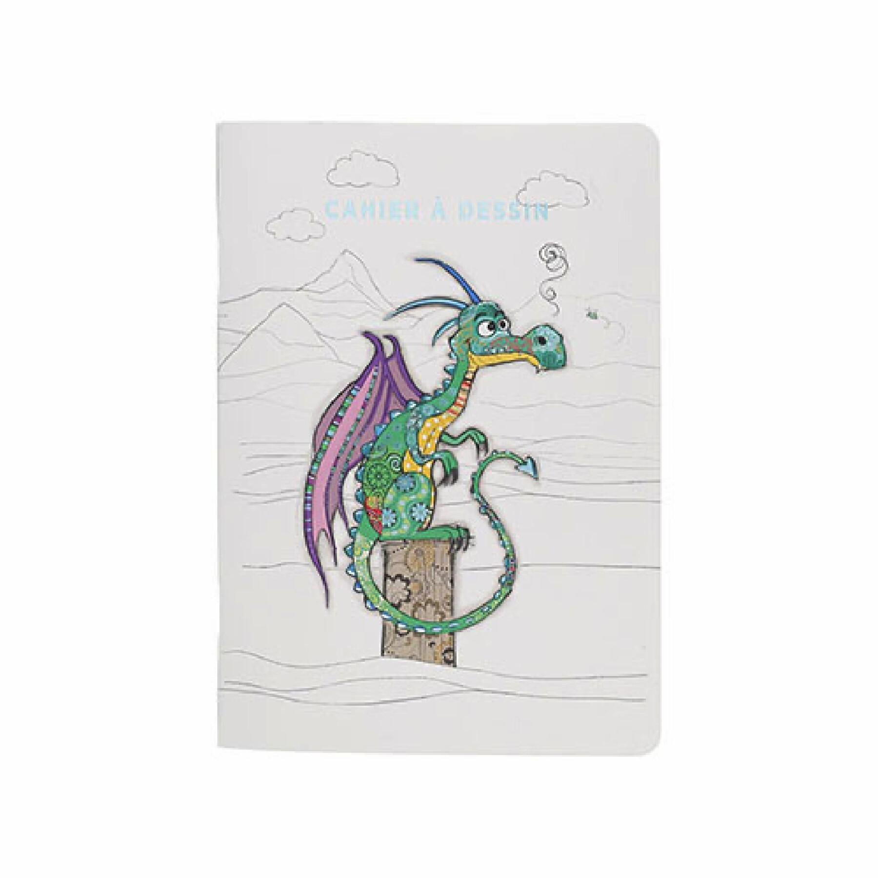 Cuaderno de dibujo a5 dragón niño Kiub Kook 48 p