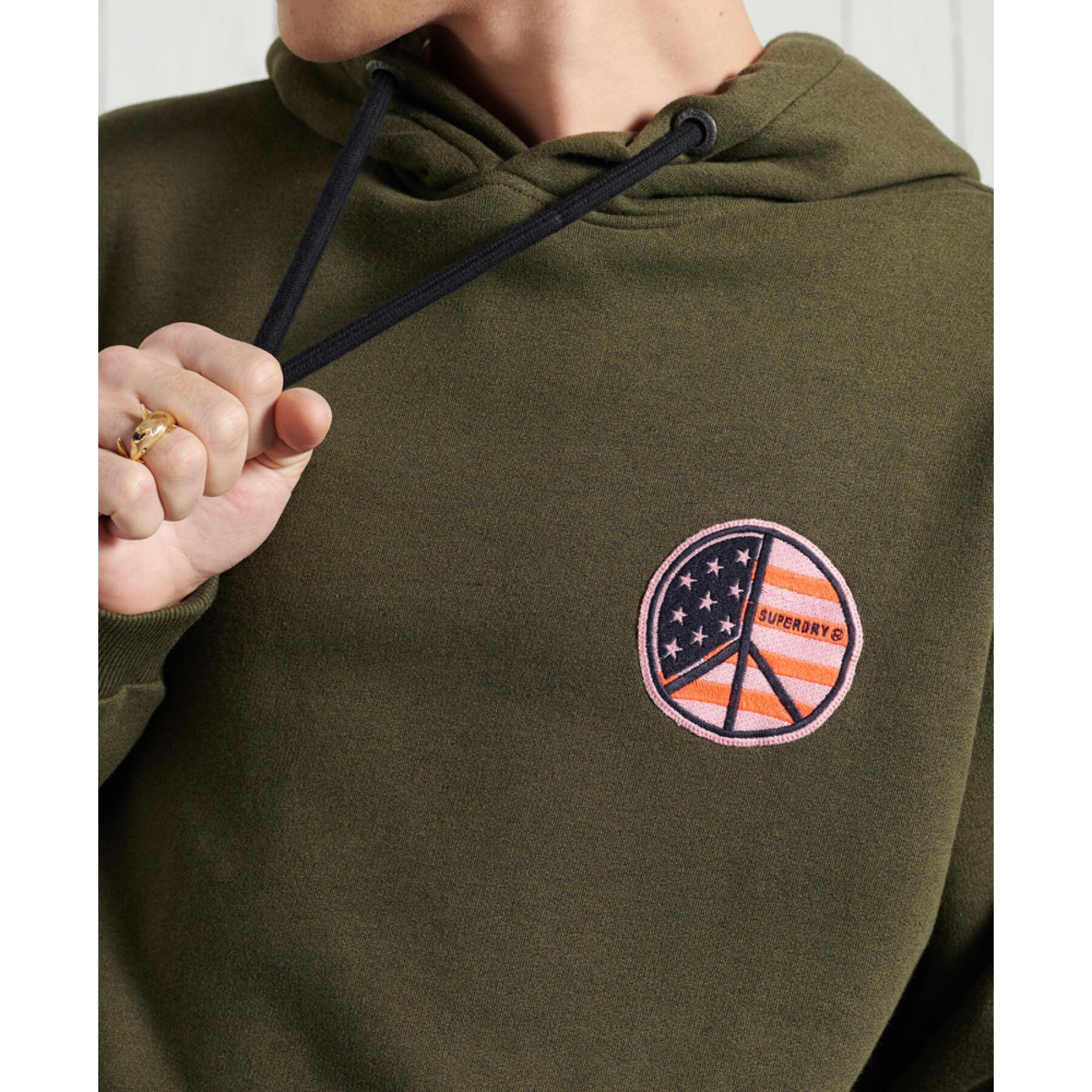 Sudadera con capucha y patrón sin logotipo Superdry Military