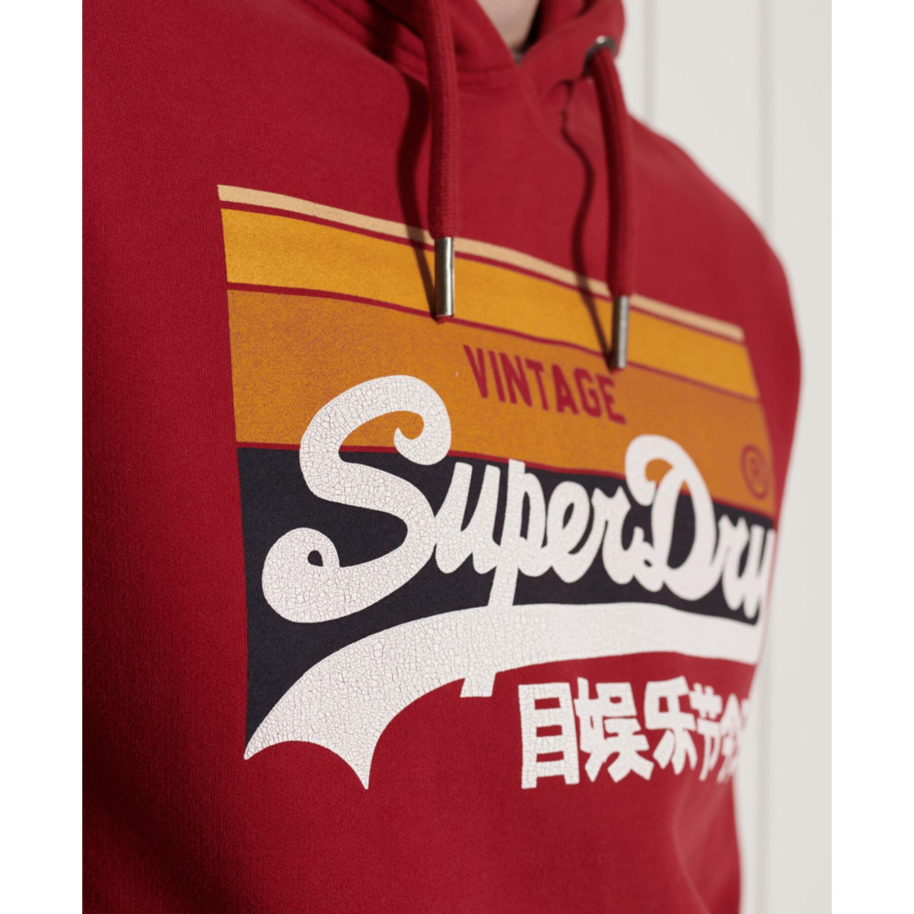 Sudadera de rayas con capucha Superdry Vintage Logo Cali