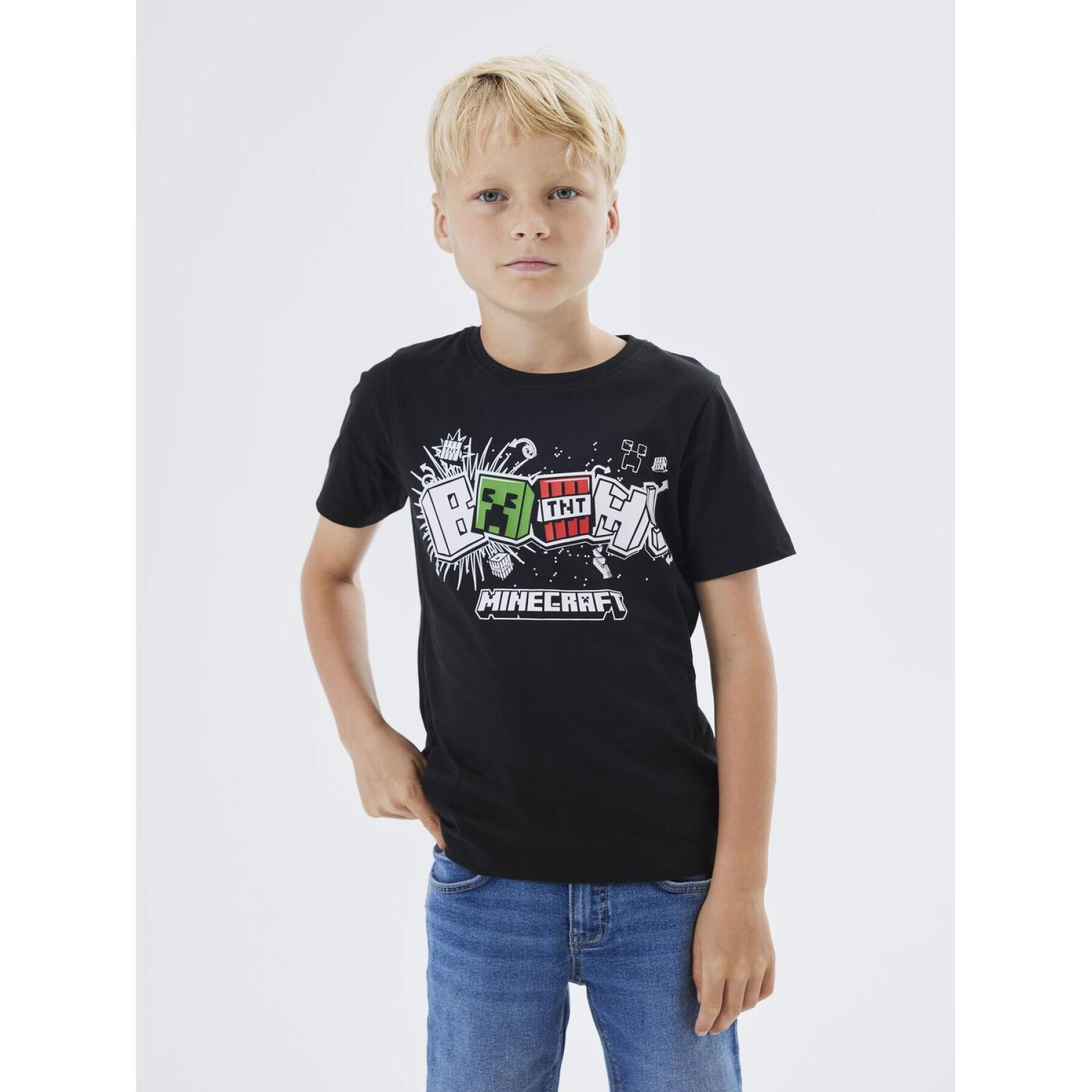 Camiseta infantil Name it Dinko Minecraft