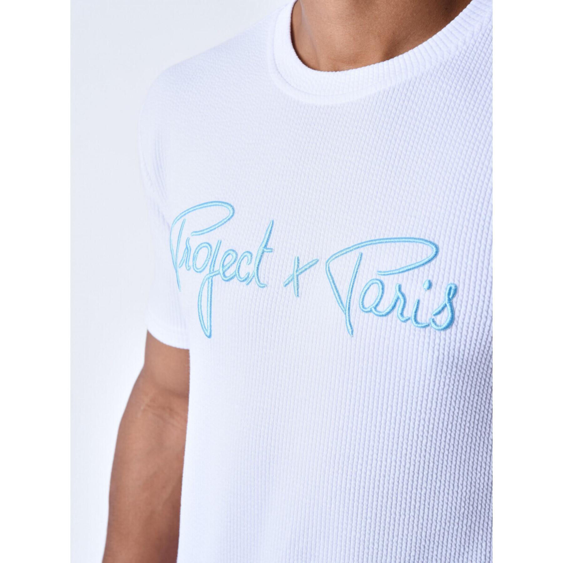 Camiseta gofre logotipo firma bordado Project X Paris