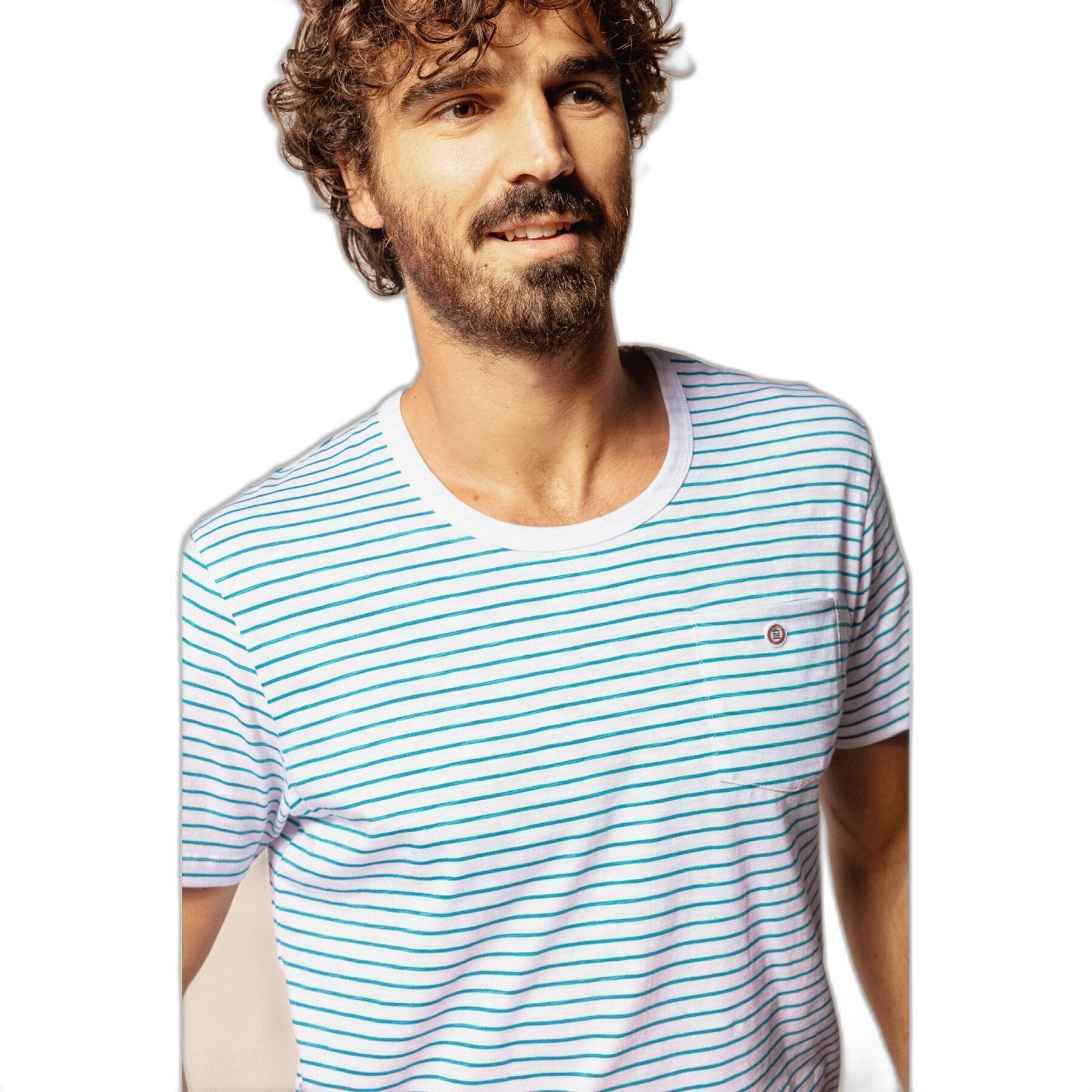 Camiseta de rayas de tejido flameado Serge Blanco