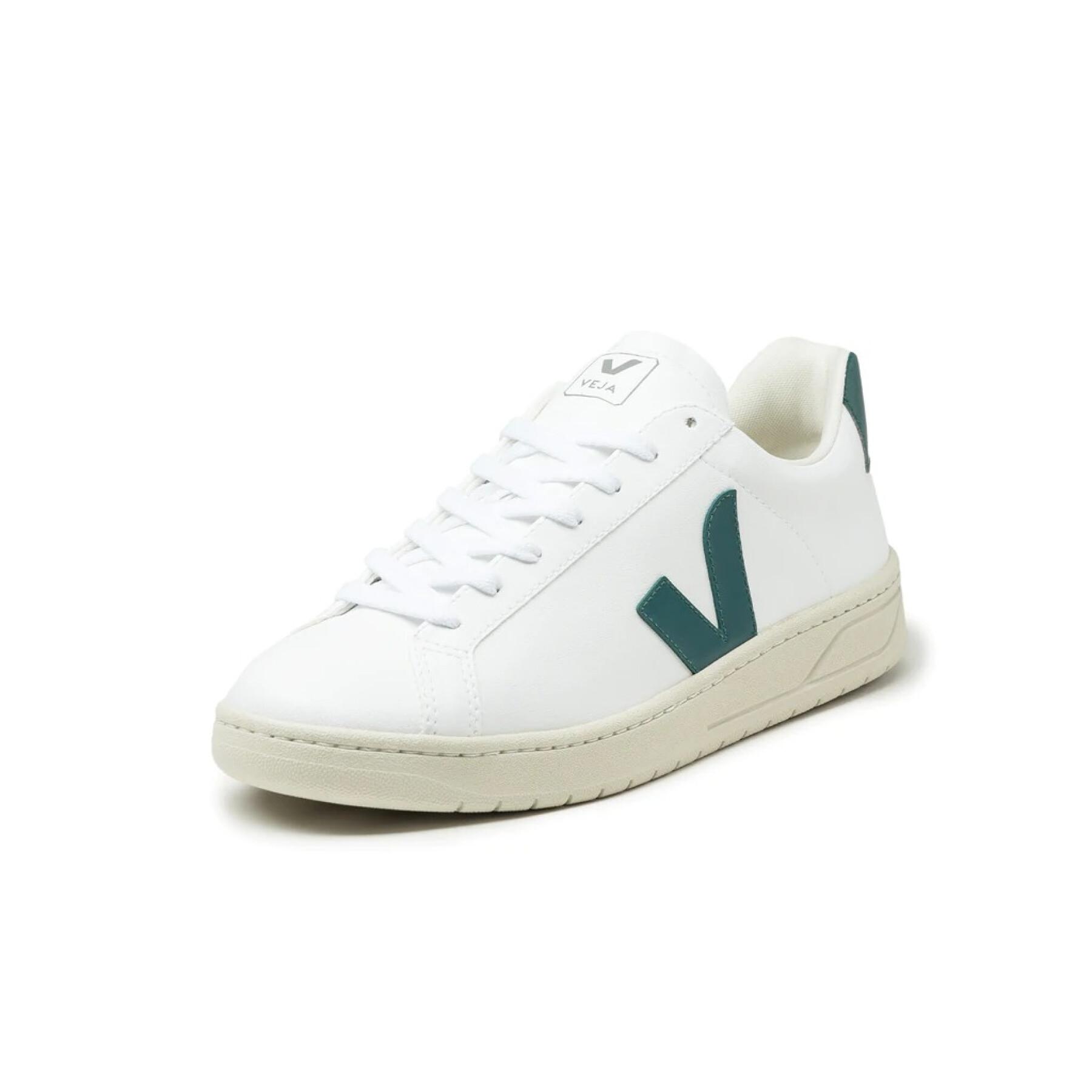 Zapatillas de deporte para mujeres Veja V-12 Leather Extra-White Marsala Nautico