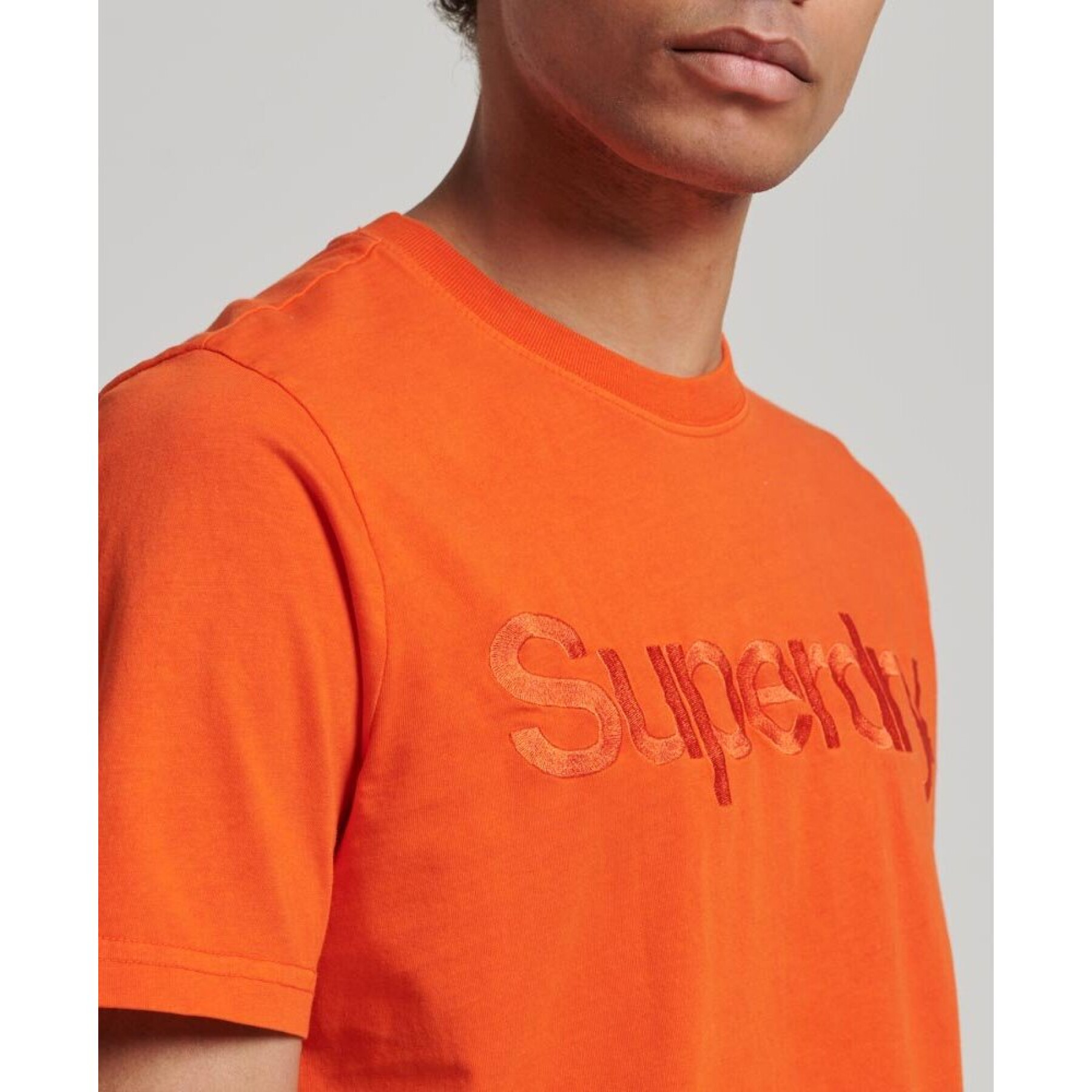 Camiseta bordada tono sobre tono Superdry