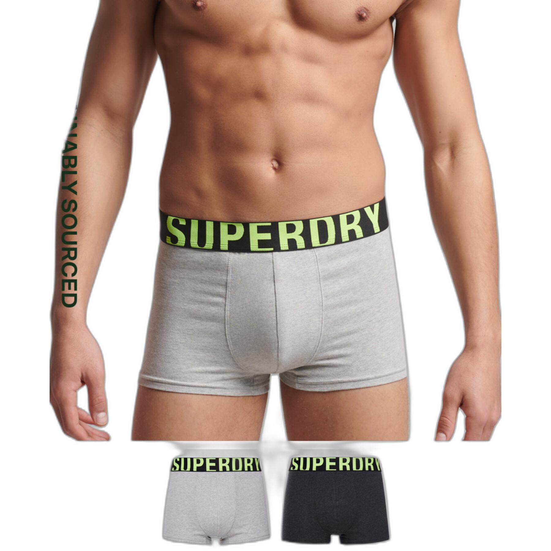 Boxer n algodón orgánico Superdry Dual Logo (x2)