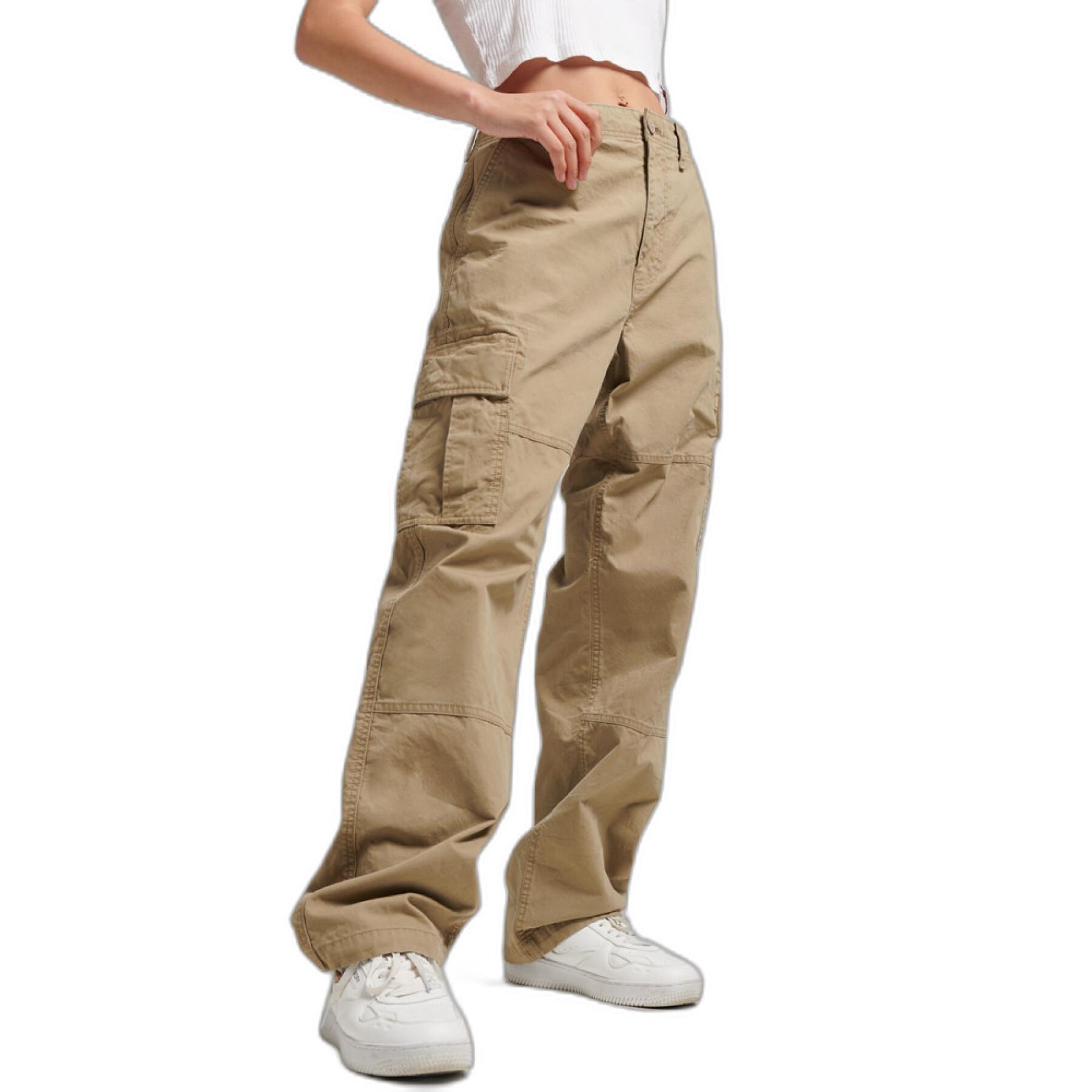 Pantalones cargo baggy algodón orgánico mujer Superdry