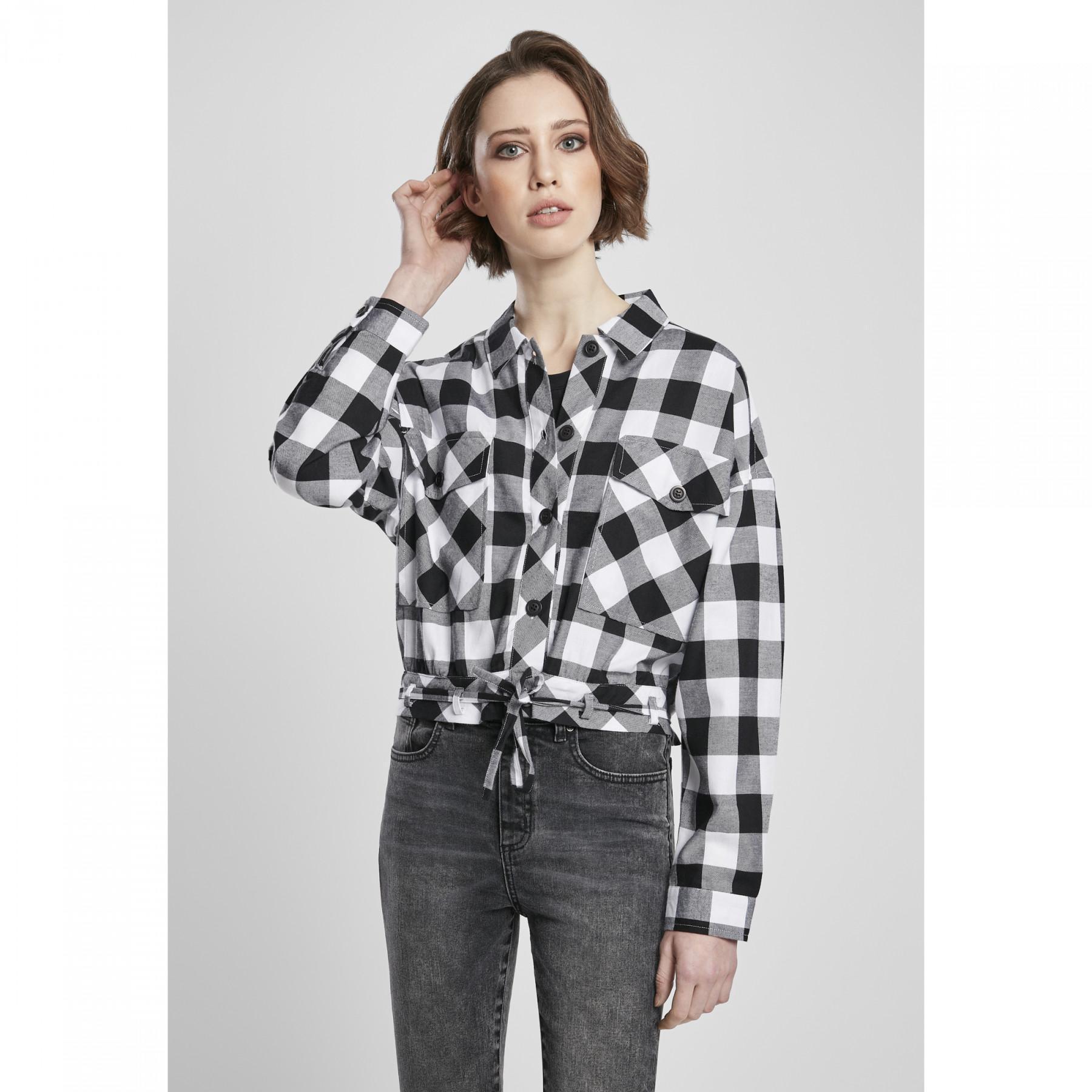 Camisa de mujer Urban Classics short oversized check (grandes tailles)