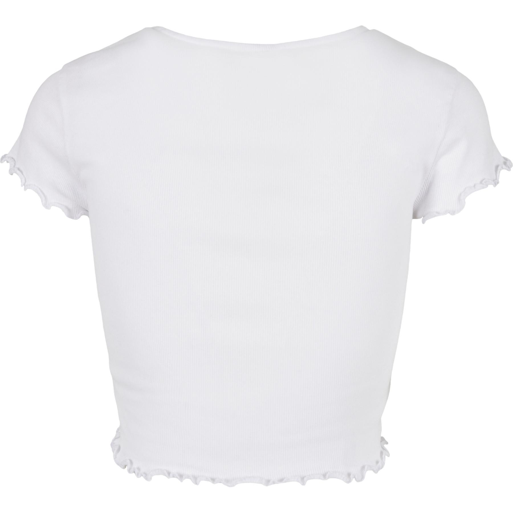 Camiseta mujer Urban Classics cropped button up rib