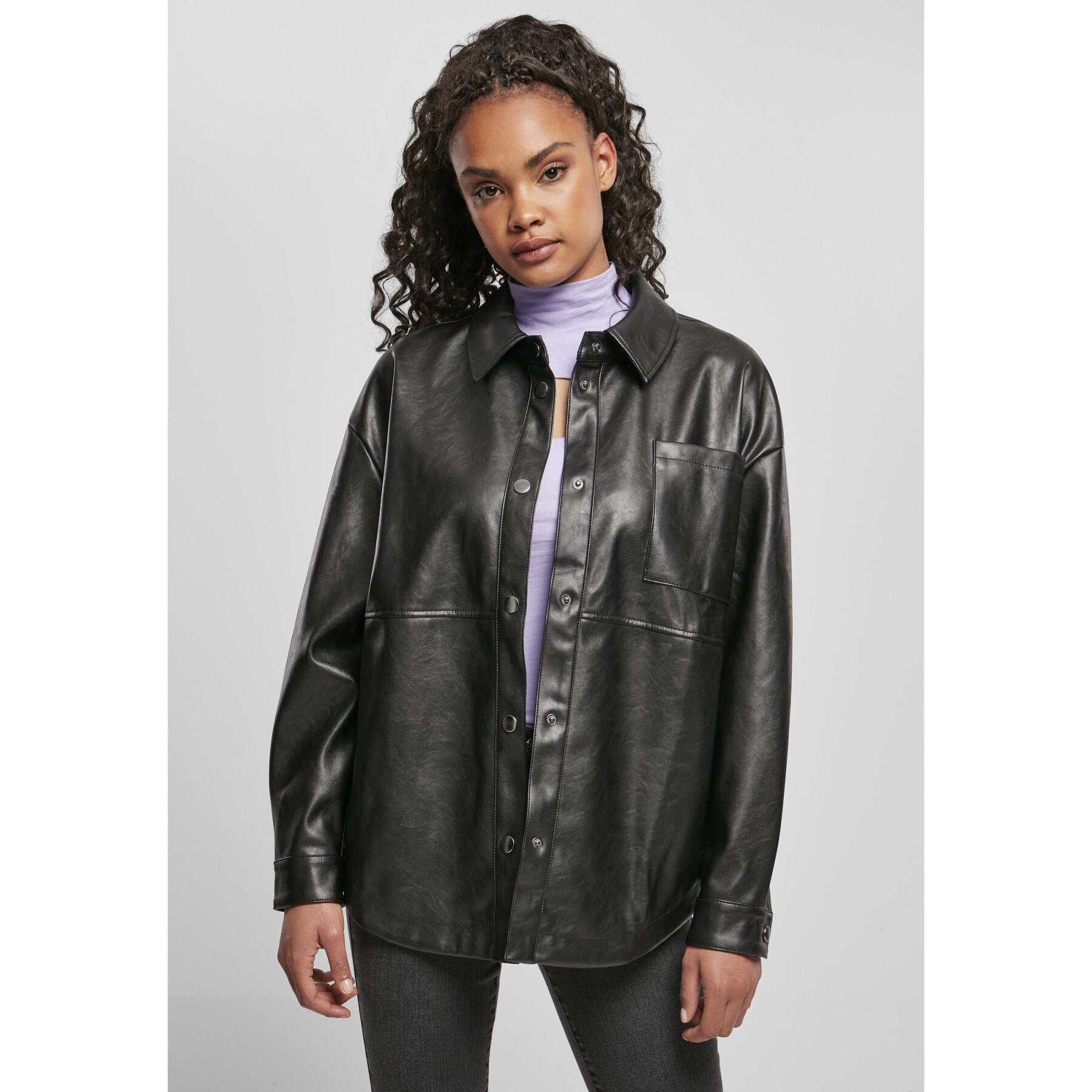 Camisa de mujer Urban Classics faux leather over (GT)