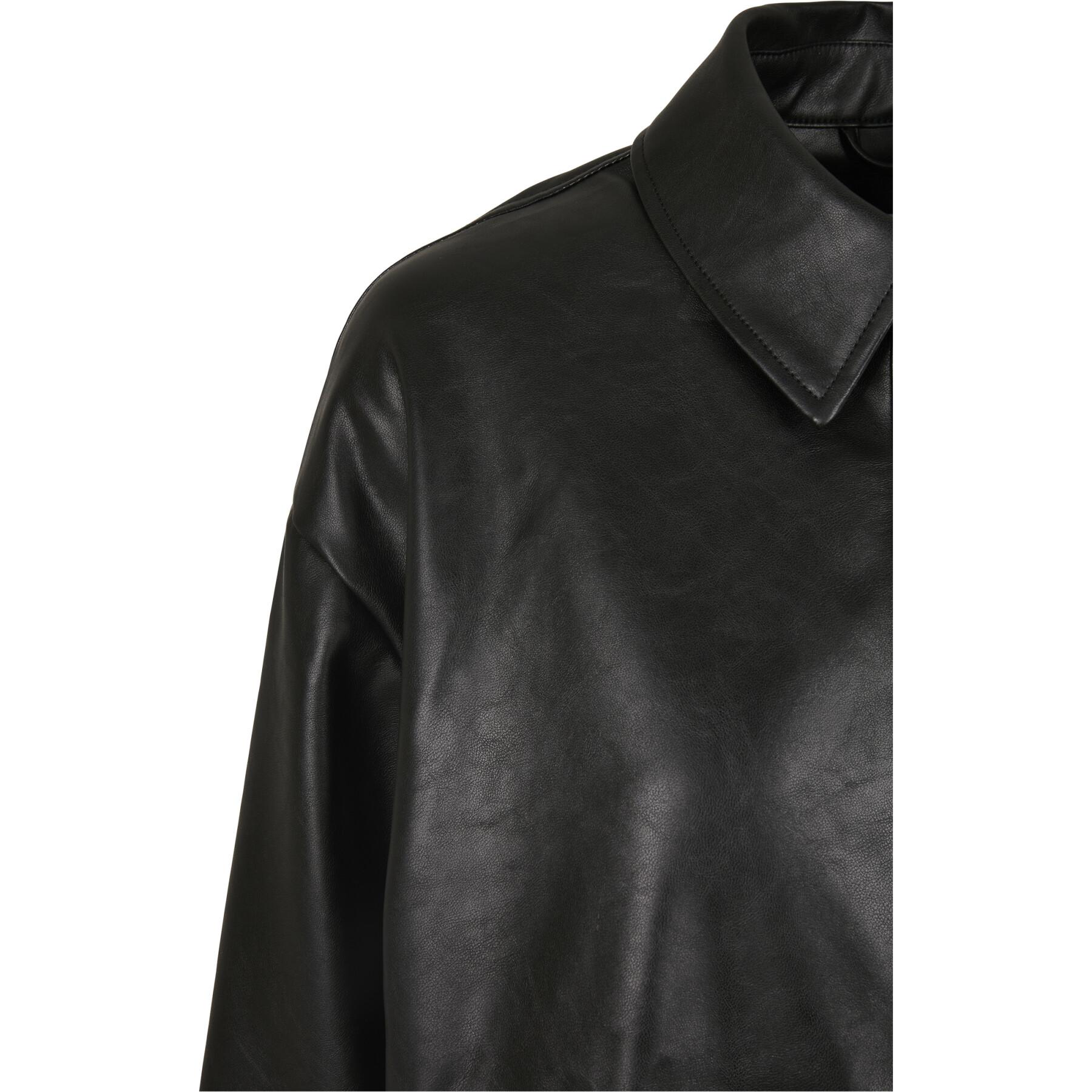 Camisa de mujer Urban Classics faux leather over (GT)