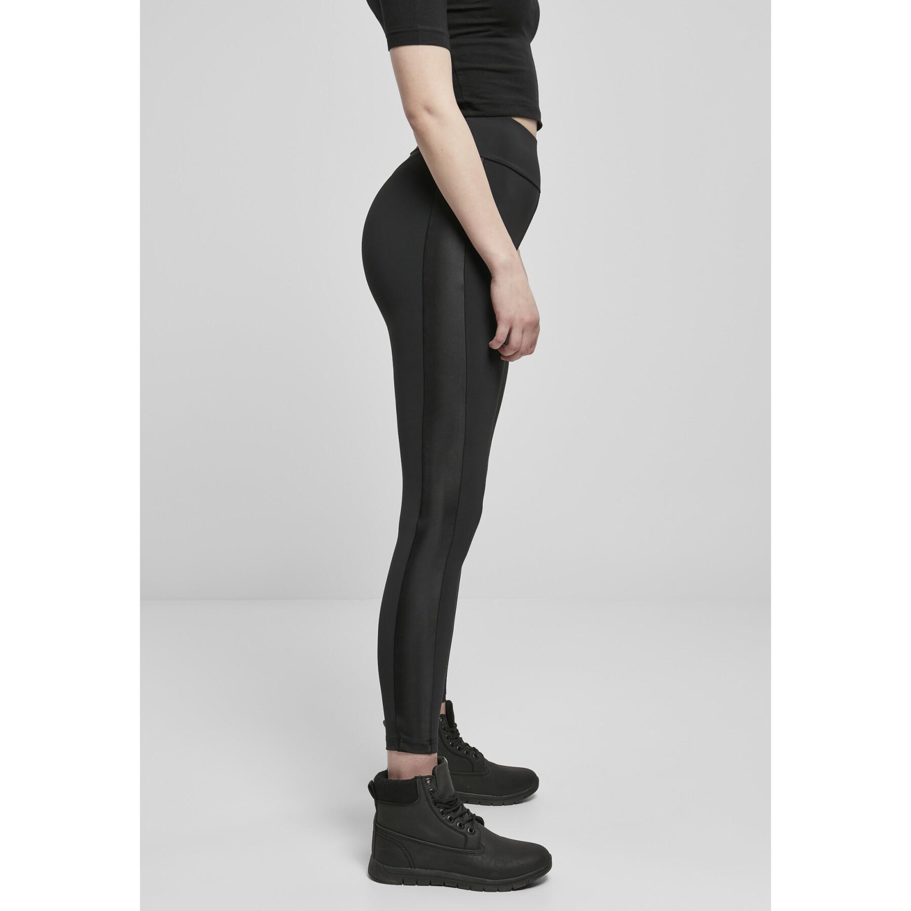 Leggings de cintura alta para mujer Urban Classics shiny stripe (GT)