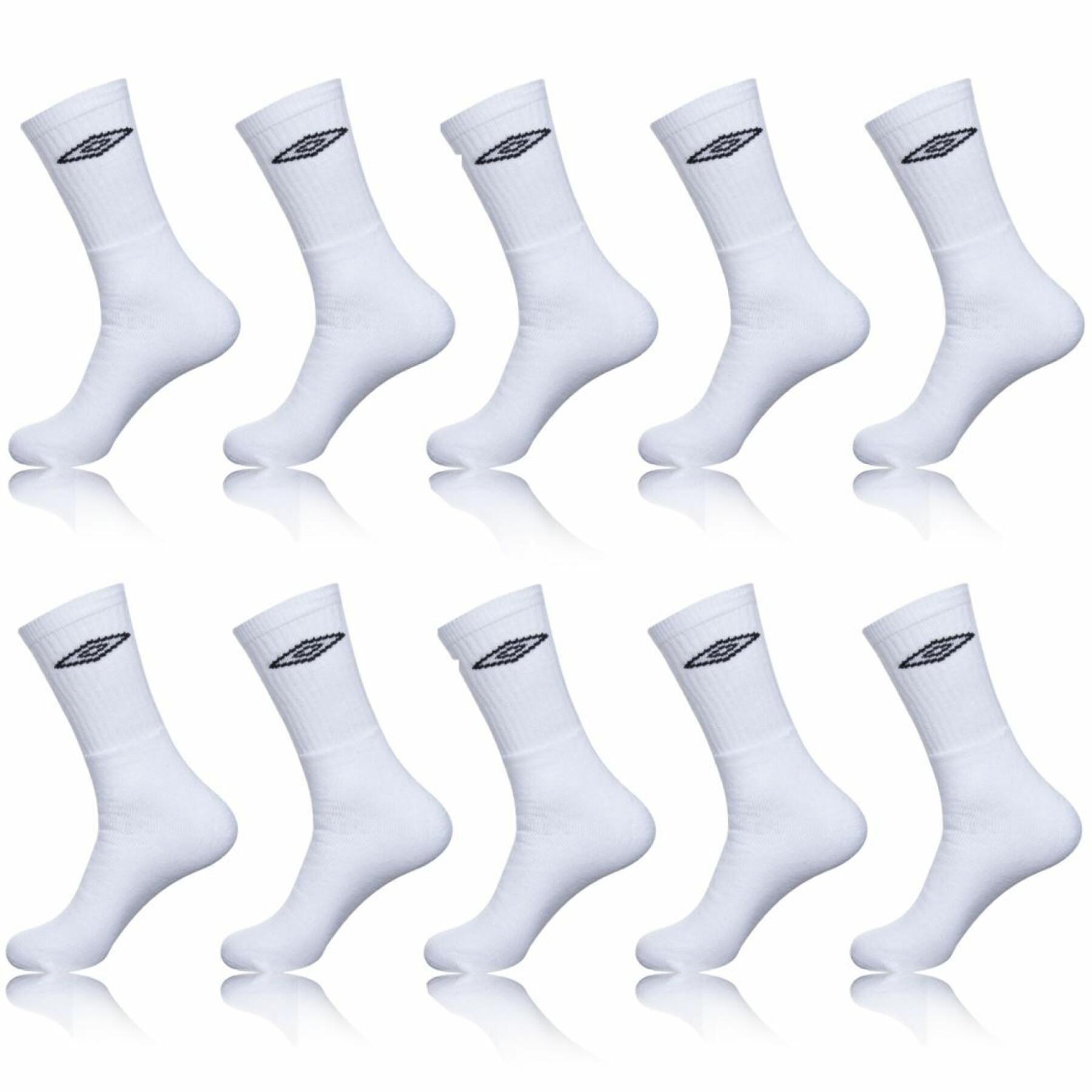 Paquete de 10 pares de calcetines de tenis Umbro