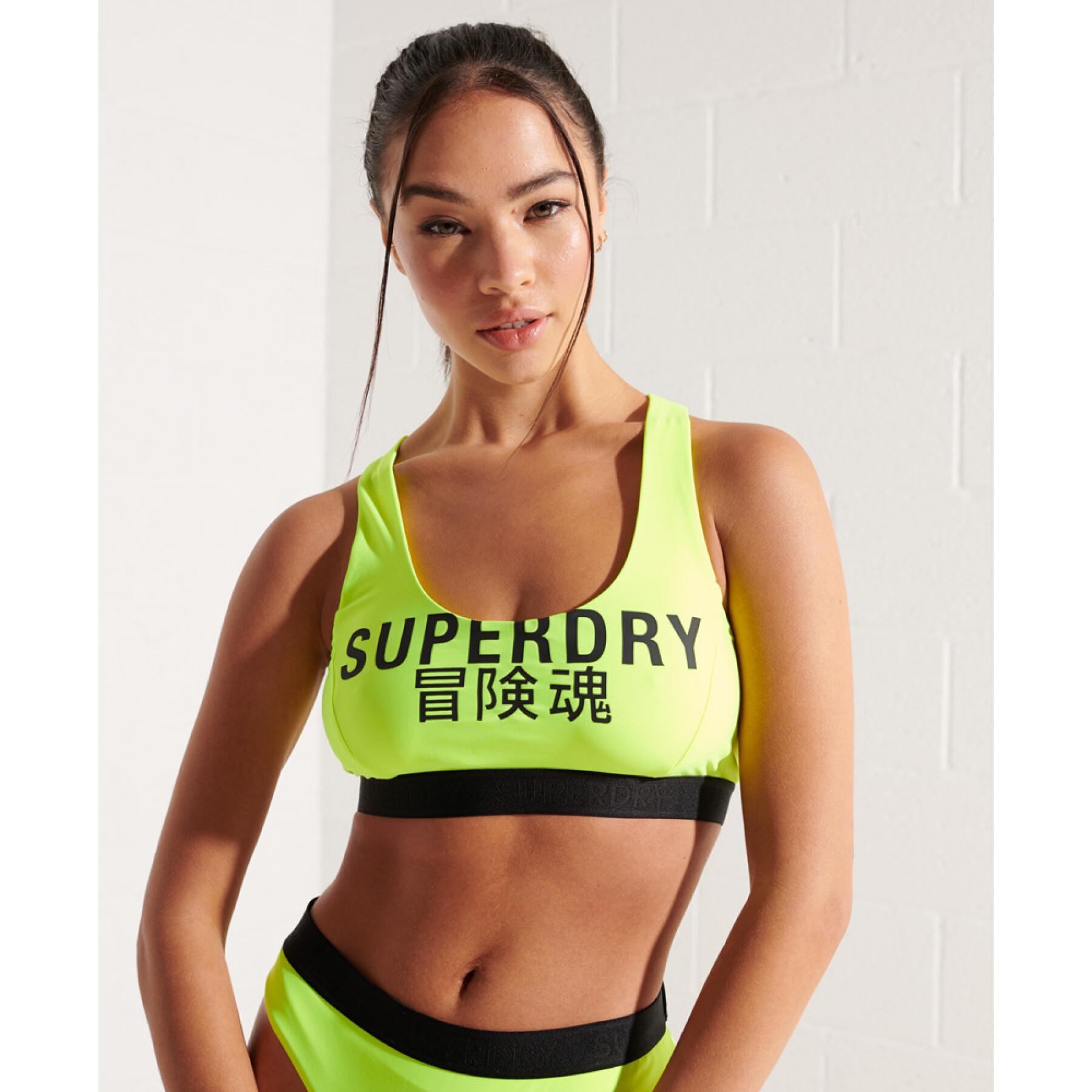 Top de bikini con logo para mujer Superdry