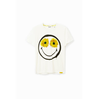 Camiseta de mujer Desigual Smiley fleurs