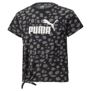 Camiseta anudada de niña con estampado animal Puma ESS+ AOP