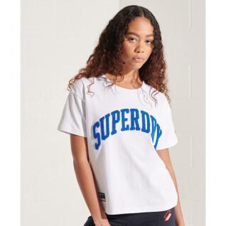 Camiseta de mujer de corte recto Superdry Varsity Arch