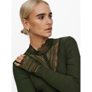 Top de mujeres Only Tilde manga larga col montant lace