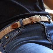 Cinturón elástico trenzado para mujeres Billybelt Beige Sable