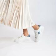 Zapatillas de deporte para mujeres Vanessa Wu éclair blanches à détails serpent bleu pétrole