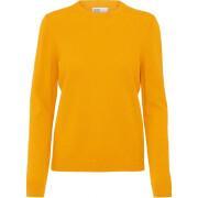 Jersey de lana con cuello redondo para mujer Colorful Standard light merino burned yellow