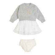 Conjunto de vestido de manga larga + braguita de jersey para bebé niña Guess