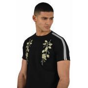 Camiseta con cuello redondo y rayas en contraste Project X Paris patch floral