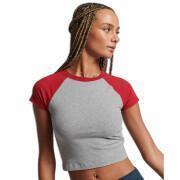 Camiseta de béisbol court algodón orgánico mujer Superdry