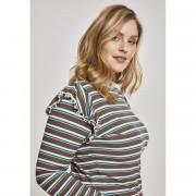 Camiseta mujer tamaños grandes Urban Classic Striped volant turtlene