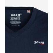 Camiseta con cuello en V y logotipo pequeño Schott casual